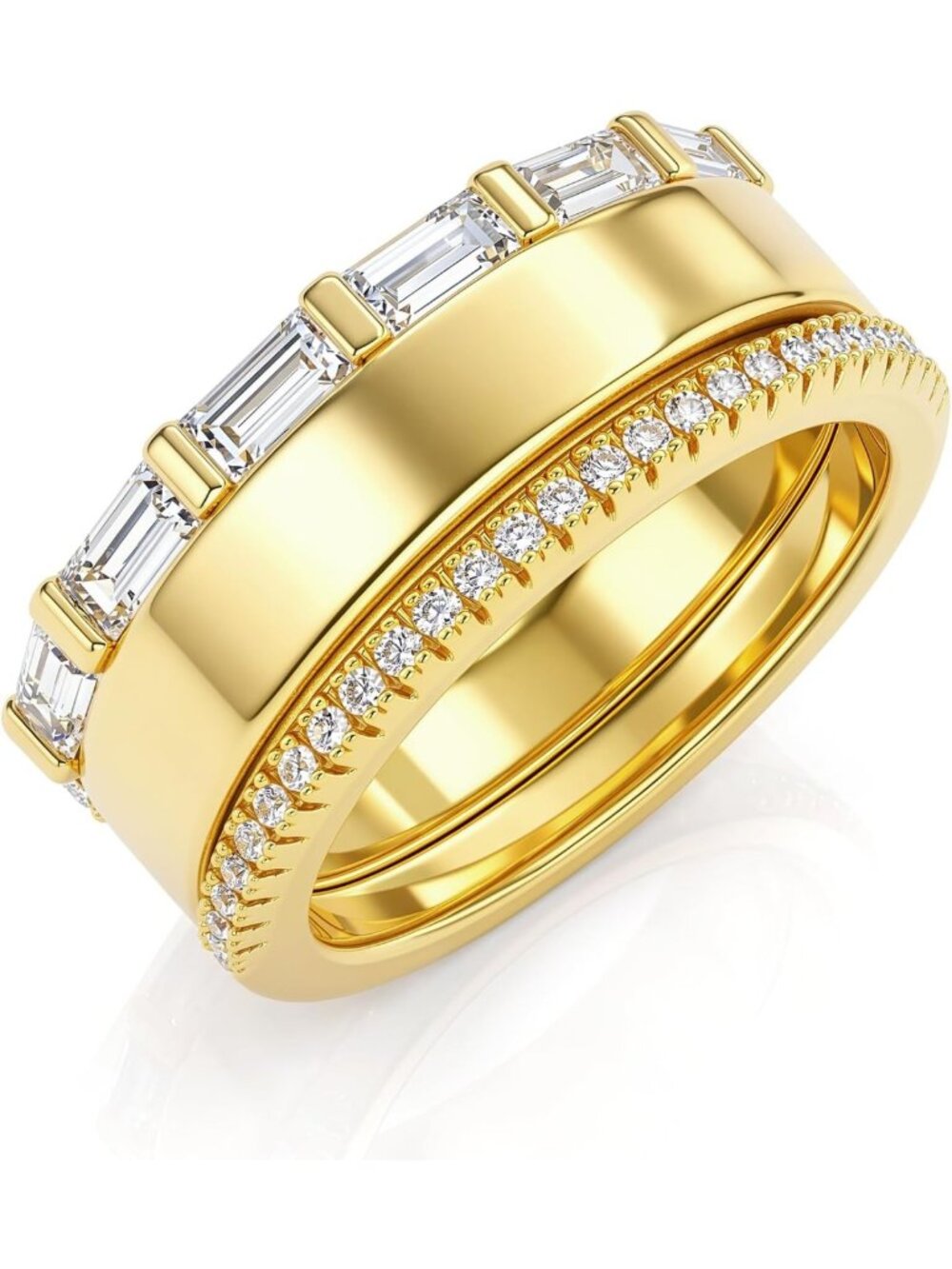 3 Pack Stackable Rings for Women - Sparkling 5A Cubic Zirconia Jewelry Set
